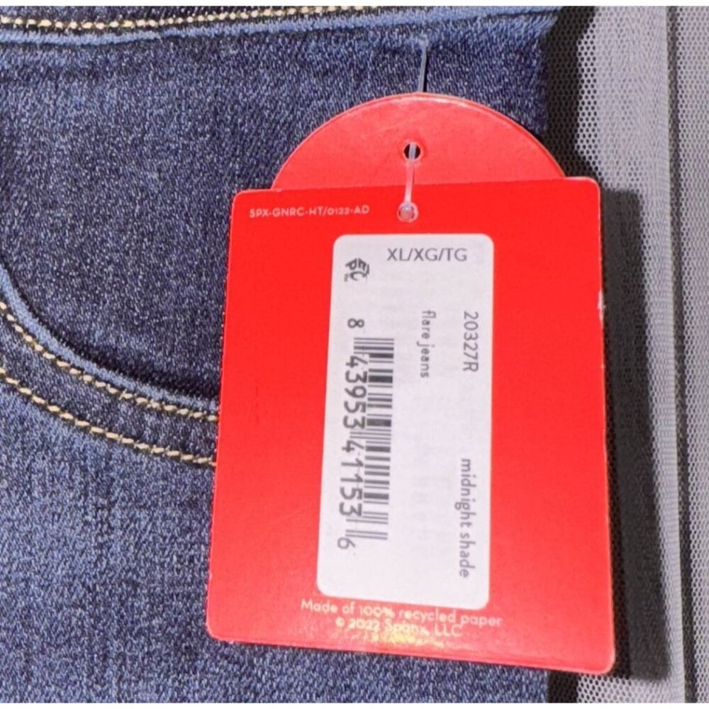Spanx Womens Flare Jeans Midnight Shade XL - Picture 4 of 8
